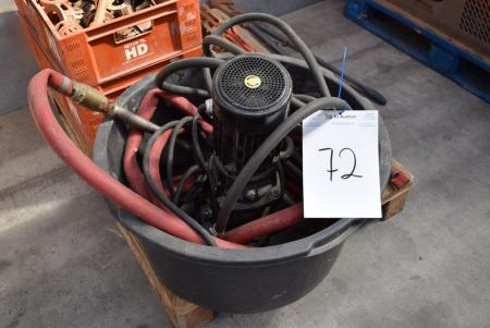Pump with hoses marked. Grundfos type TR5