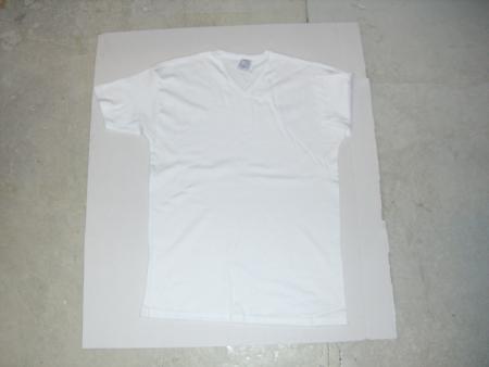 Firmatøj ohne Druck ungenutzt: 35 Stück. T-Shirt mit V-Ausschnitt, weiß, XL