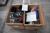 Box of assorted handicrafts + box of kitchen utensils