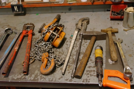 Hand tools + bench grinder