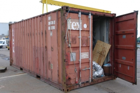 20 feet container with content (ventilation equipment, heat fan and more)
