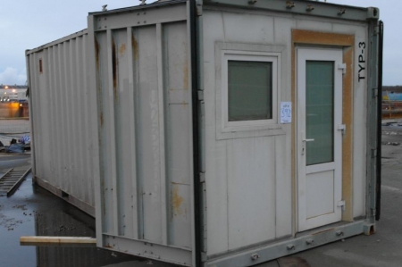 Container with window equipped for personel