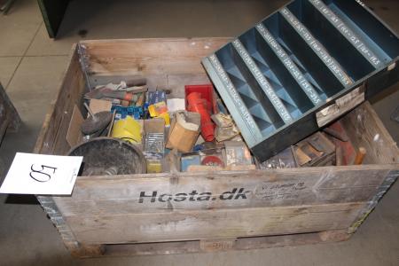 Various bolts, hammers, fittings and assortment racks.