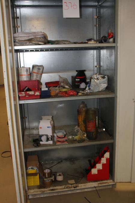 Steel cabinet containing miscellaneous