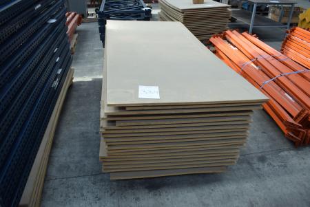19 pcs. particle board to the pallet rack
