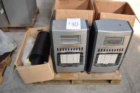 2 pcs. gas heater + silencer for fireplace