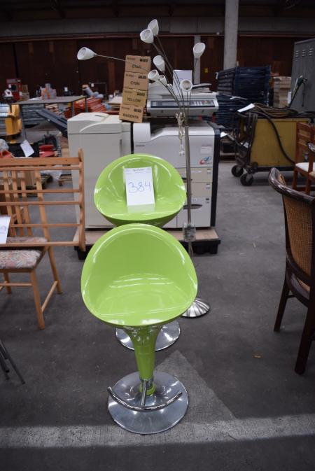 2 pcs. stools + halogen floor lamp