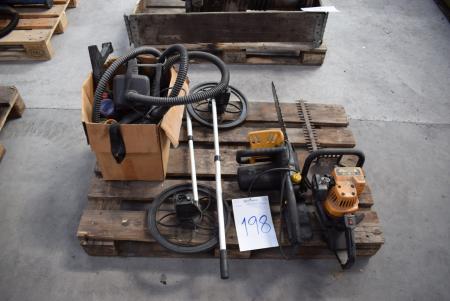 Paint sprayer, hedge trimmer, chain saw etc.