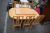 Bøg spisebord L 125 cm + 2 tillægsplader 49 cm/hver + 6 stk. stole