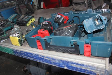 3 pcs Makita power tool tested ok + charger 2 pcs not tested condition unknown. + Bosch screwdriver set tested ok.