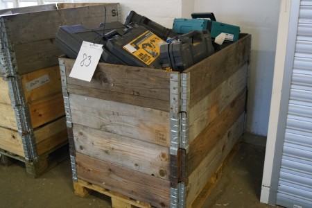 Lot of empty power tools boxes.
