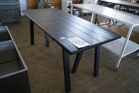 Gartentisch Holz schwarz lackiert 170x78x75 cm