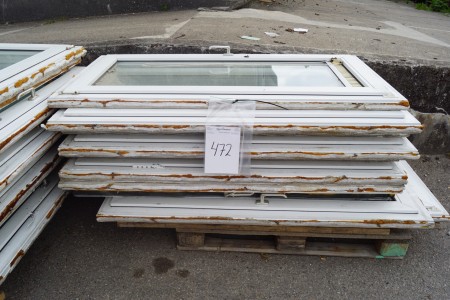 Windows plastic with air duct used 162.5x82.5 cm 9 pcs