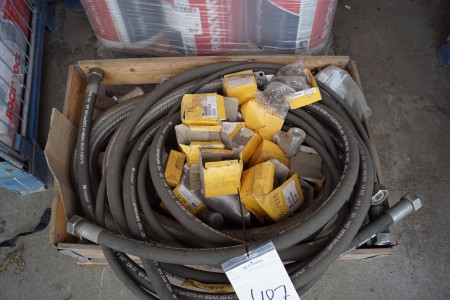 Partial hydraulic hoses + various fittings for hydraulics