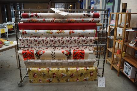 Rolling rack with Christmas textile woven fabric + textile fabric.