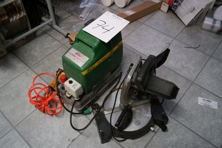 Kompressor 1,5 HK med klammepistol + Kap Gerings sav.