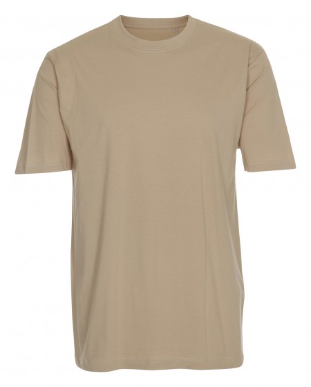 Firmatøj uden tryk ubrugt: 40 stk. rundhalset T-shirt, SAND , 100% bomuld .  10 S - 15 M - 15 L