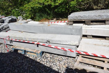 4 with various pallets. Lintels concrete / leca L: from 1.25 to 3.0 m + 3 pieces of granite