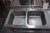 Industrial dishwashing table with 2 washes luminaire +
