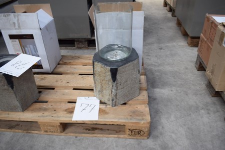 Bioethanol lamp, glazed granite