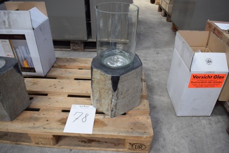 Bioethanol lamp, glazed granite