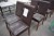 10 pcs. dining chairs, brown leather