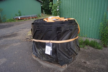 Long conveyor belt in rubber, new, B: 100 cm.
