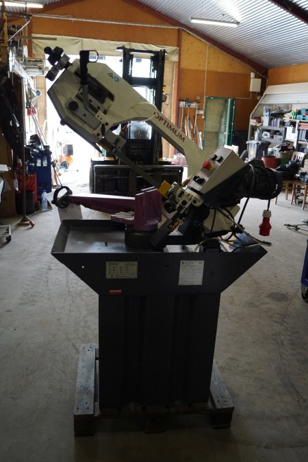 Bandsaw semi-automatic dark, Optimum Type opti S 275 G Year 2014 can cut 60 degrees to one side.