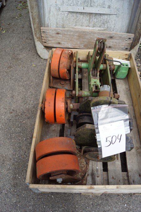 A pallet with 3 wheels and 2 rolls for example. I-iron not tested.