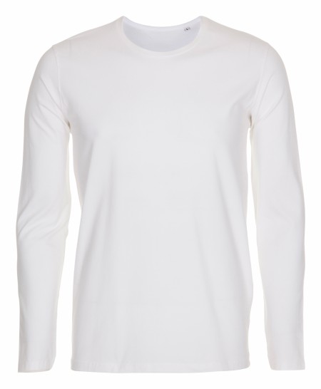 Firmatøj uden tryk ubrugt: 25 stk. T-shirt med lange ærmer, rundhalset, HVID , 100% bomuld . 5 M - 10 L - 10 XL