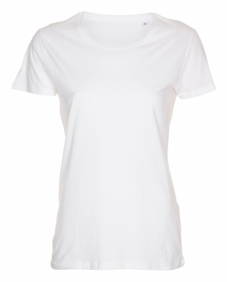 Ungepresster Pfosten: 28 Stück LADY T-Shirt, WEISS, 100% Baumwolle. 9 XS - 19 S