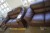 3 - 2 - 1 sofa set, brown leather.
