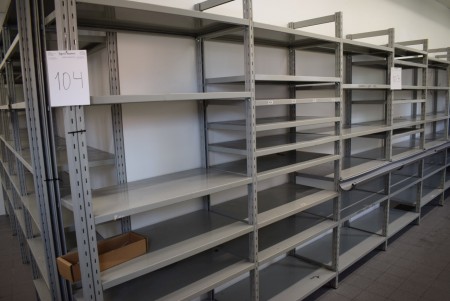 3 subjects steel shelving about L 300 x H 235 cm