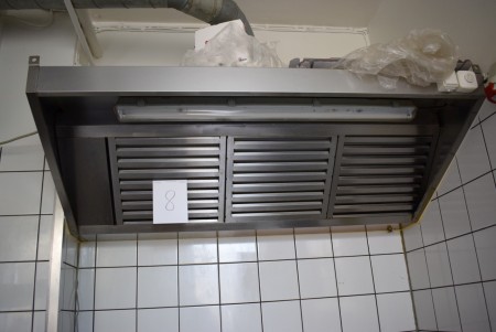 Industrial wall-mounted hood, B ca. 130 cm. minus extraction