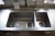 Bord med dobbelt vask B 249 x D 70 x H 92 cm