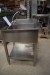Stainless steel table with sink and stainless rack L 118 cm