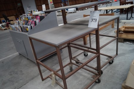 2 pcs. steel tables on hju