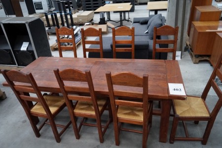 Dining table 85 x 220 cm + 8 pcs. chairs