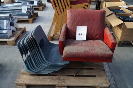 Leder Stuhl + 1+ Absatz. Kunststoff Stuhlsitze