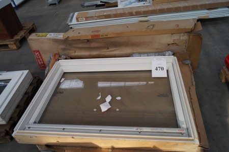 1 stk. Velux vinduer B 134 x H 98 cm, hvidmalet med inddæknng indvendig/udvendig