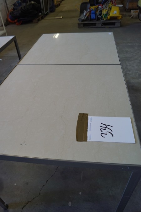 Table with tile plate Length 162 cm width 181 cm Height 74 cm
