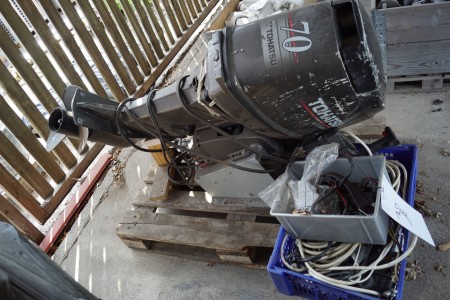 Tohatsu 70 horse outboard engine + various remote control and more