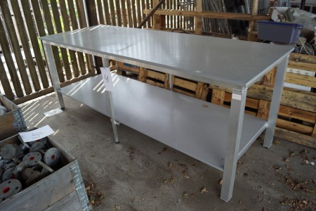 Storage table 245x90 with adjustable alu legs and mdf plates