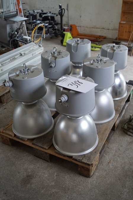 6 pieces. Lamps H: 48 cm. diameter 34 cm.