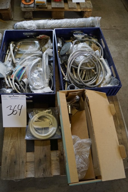 Lot of hoses for hand shower + fixture.