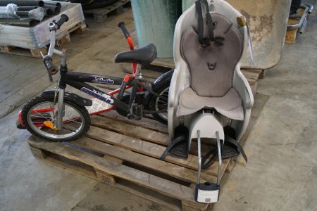 Children's bike + bike chair + scooter