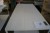 Roller table with shelf in white tiles 169x77x85