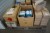Various lamps + 17 boxes with soap dispenser
