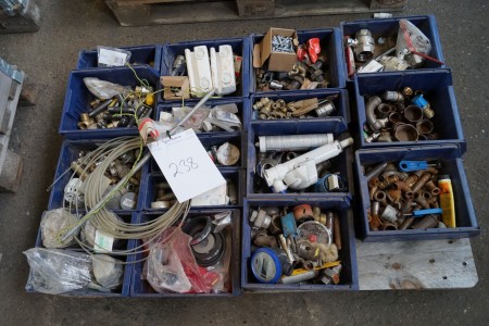 Various fittings and plastic boxes