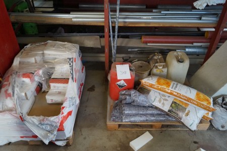 3 pallets with repair mortar + miscellaneous